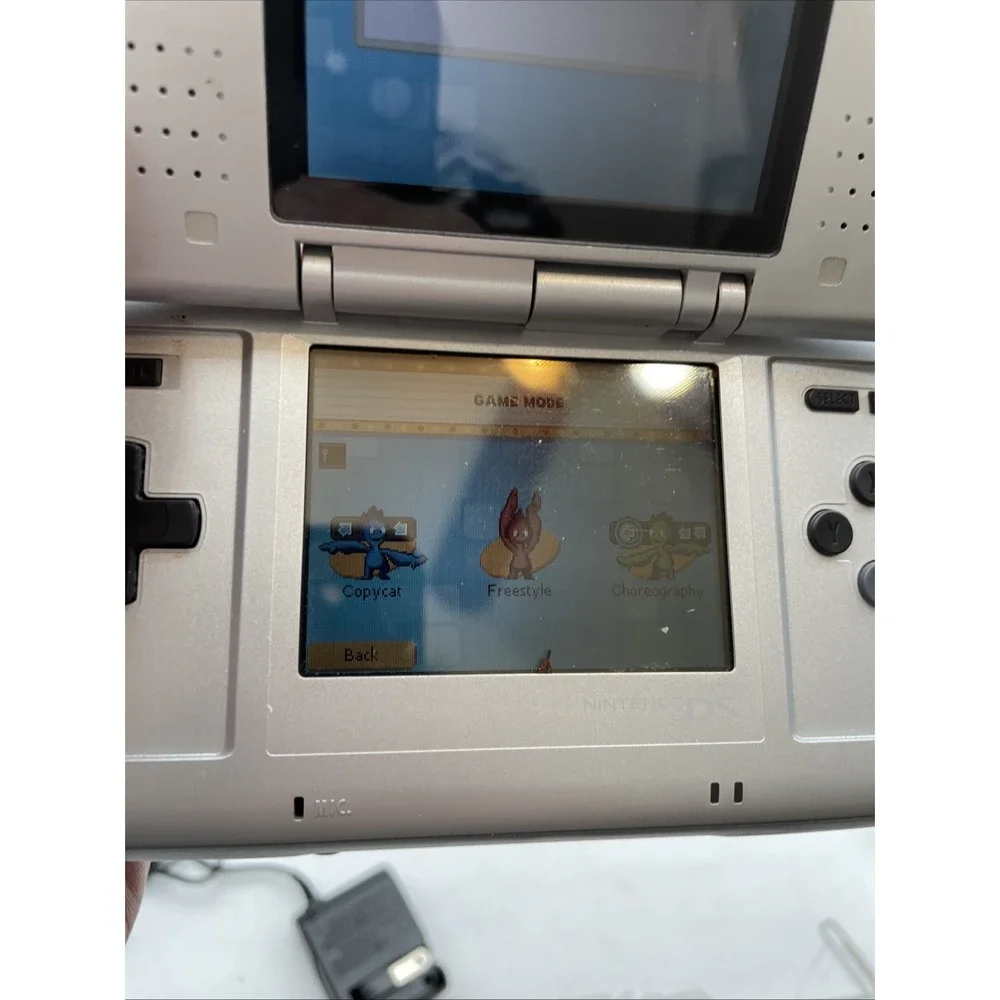 Nintendo DS NTR-001 2004 Game Console - Silver w/ Charger +Case+6 Games-TESTED